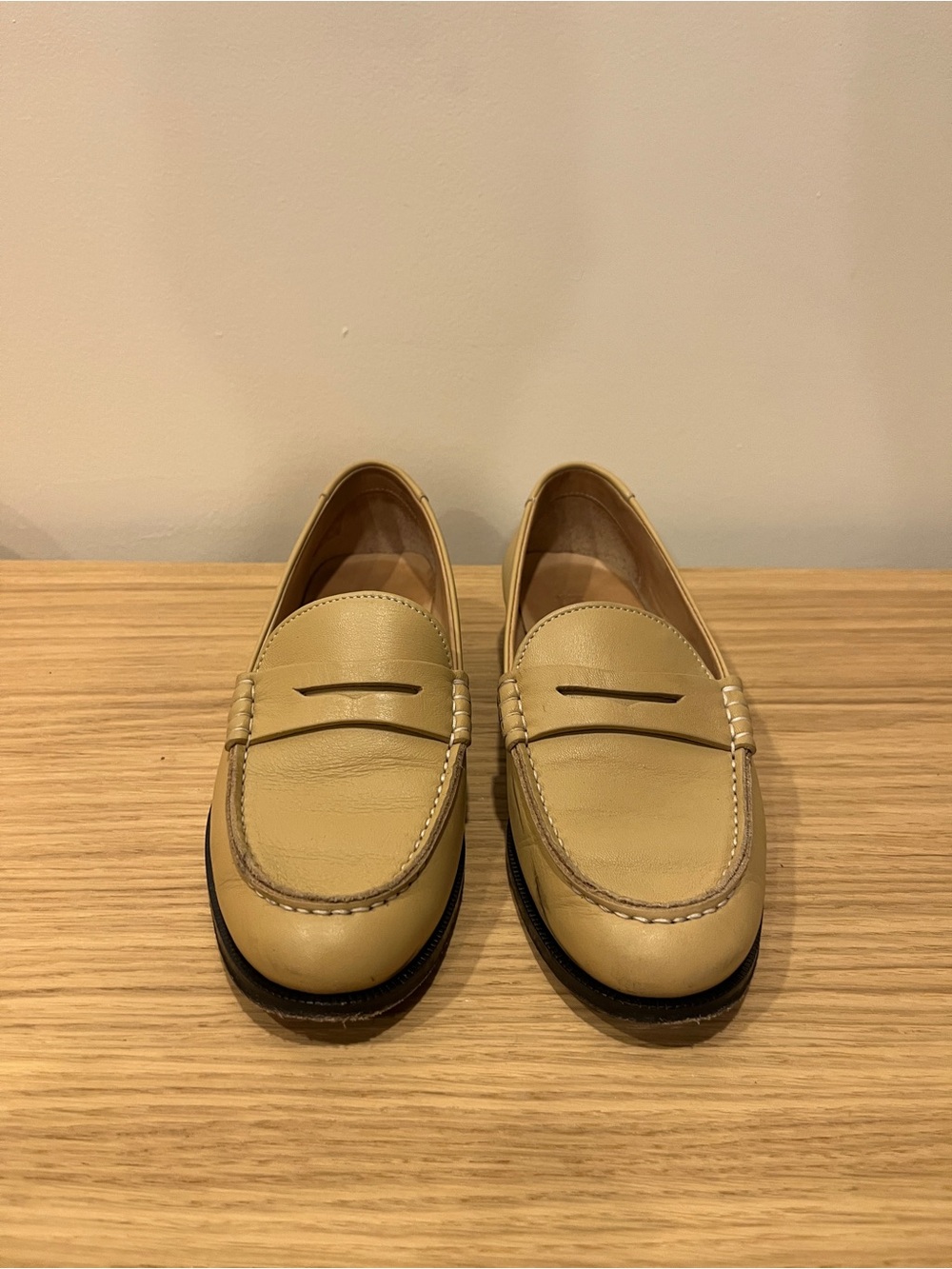 KOIO Women's Beige Penny Loafers - Picture 2 of 8